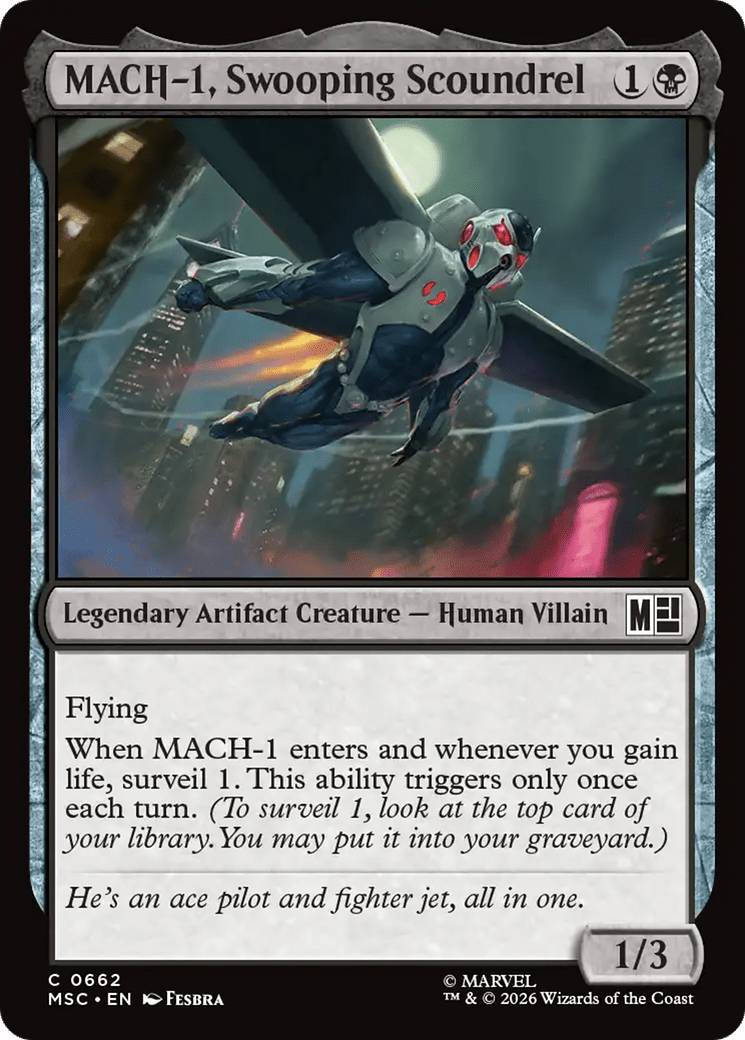 MACH-1, Swooping Scoundrel [Marvel Super Heroes Commander] MTG Single Magic: The Gathering  | Multizone: Comics And Games