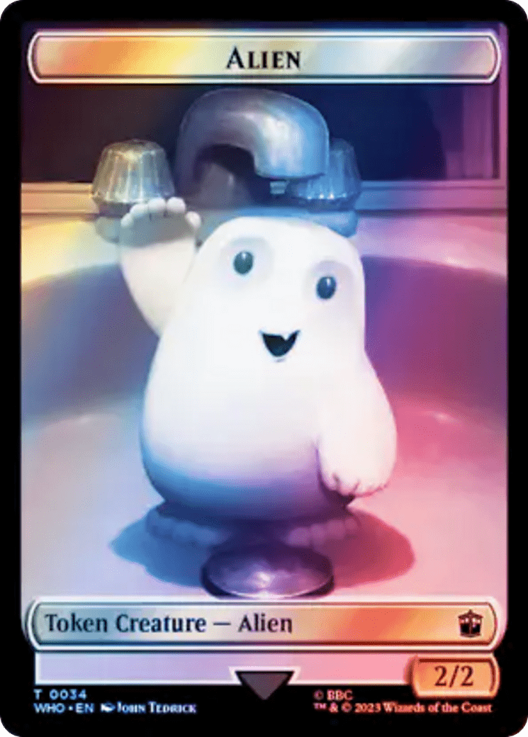 Alien // Dinosaur Double-Sided Token (Surge Foil) [Doctor Who Tokens] MTG Single Magic: The Gathering  | Multizone: Comics And Games
