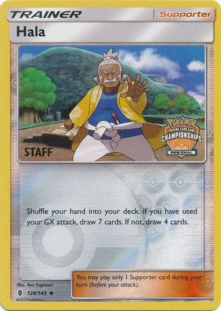 Hala (126/145) (Regional Championship Promo Staff) [Sun & Moon: Guardians Rising] Pokemon Single Pokémon  | Multizone: Comics And Games