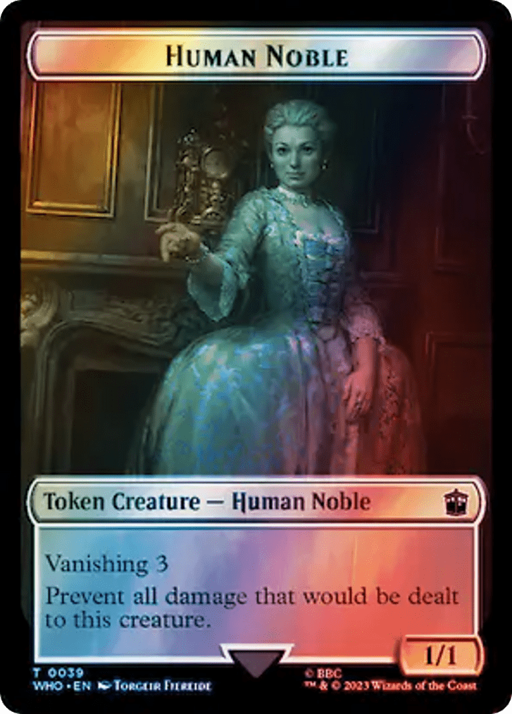 Human Noble // Beast Double-Sided Token (Surge Foil) [Doctor Who Tokens] MTG Single Magic: The Gathering  | Multizone: Comics And Games