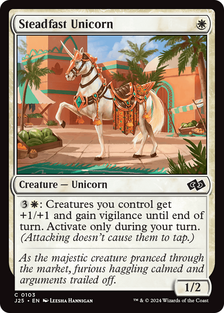 Steadfast Unicorn [Foundations Jumpstart] MTG Single Magic: The Gathering  | Multizone: Comics And Games