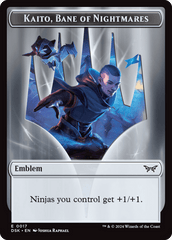 Emblem - Kaito, Bane of Nightmares // Gremlin Double-Sided Token [Duskmourn: House of Horror Tokens] MTG Single Magic: The Gathering  | Multizone: Comics And Games