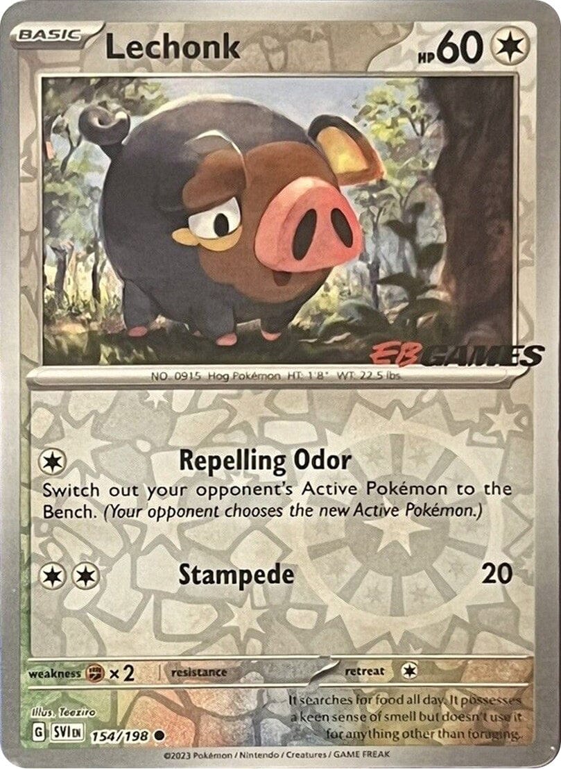 Lechonk (154/198) (EB Games Promo) [Scarlet & Violet: Base Set] Pokemon Single Pokémon  | Multizone: Comics And Games