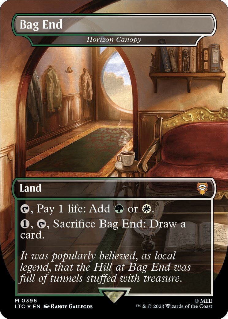 Bag End - Horizon Canopy (Borderless) (Surge Foil Realms and Relics) [The Lord of the Rings: Tales of Middle-Earth Commander] MTG Single Magic: The Gathering  | Multizone: Comics And Games