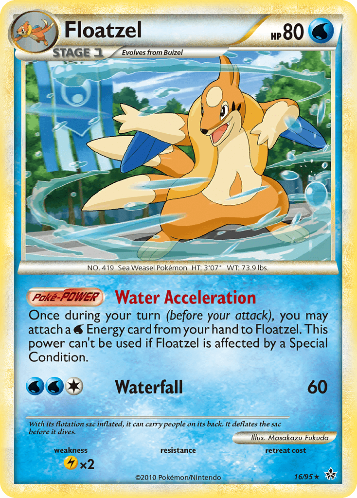 Floatzel (16/95) [HeartGold & SoulSilver: Unleashed] Pokemon Single Pokémon  | Multizone: Comics And Games