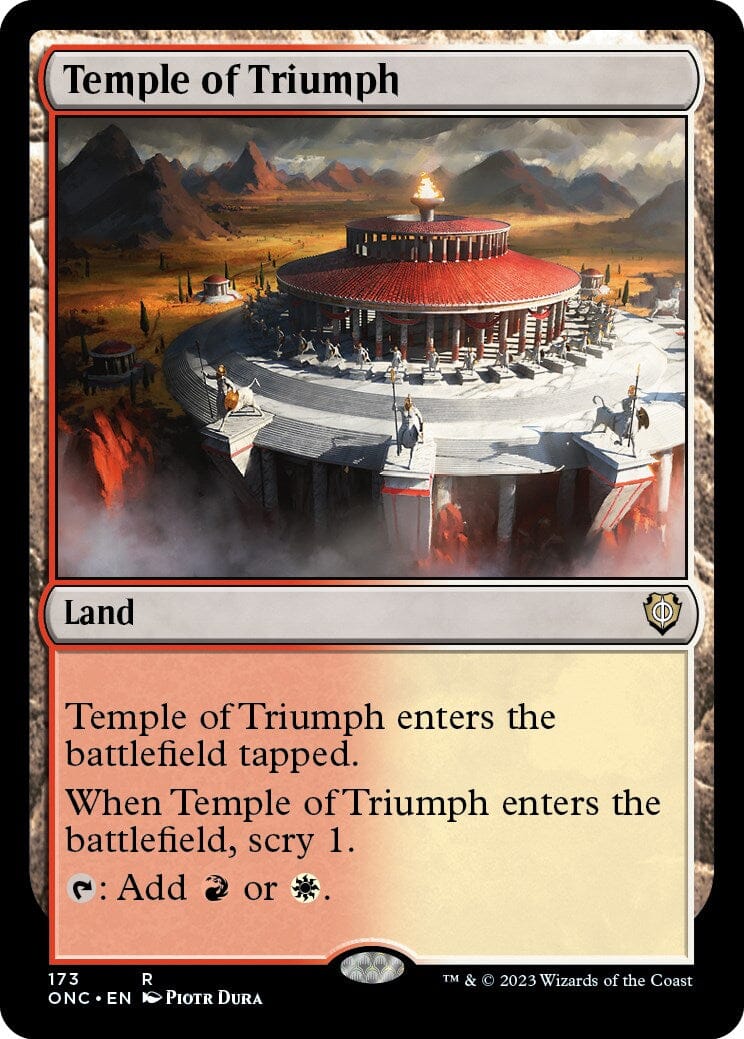 Temple of Triumph [Phyrexia: All Will Be One Commander] MTG Single Magic: The Gathering  | Multizone: Comics And Games