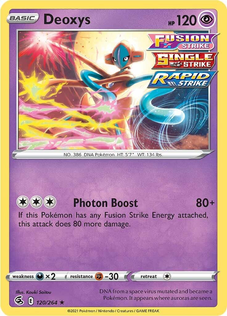 Deoxys (120/264) [Sword & Shield: Fusion Strike] Pokemon Single Pokémon  | Multizone: Comics And Games