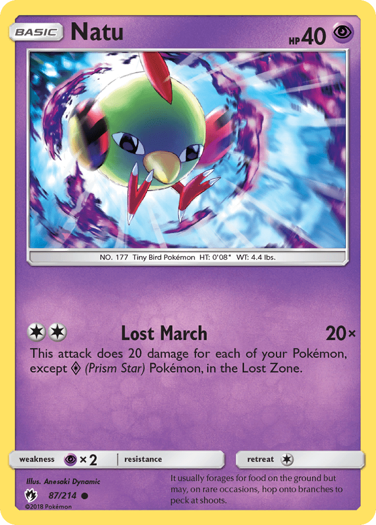 Natu (87/214) [Sun & Moon: Lost Thunder] Pokemon Single Pokémon  | Multizone: Comics And Games