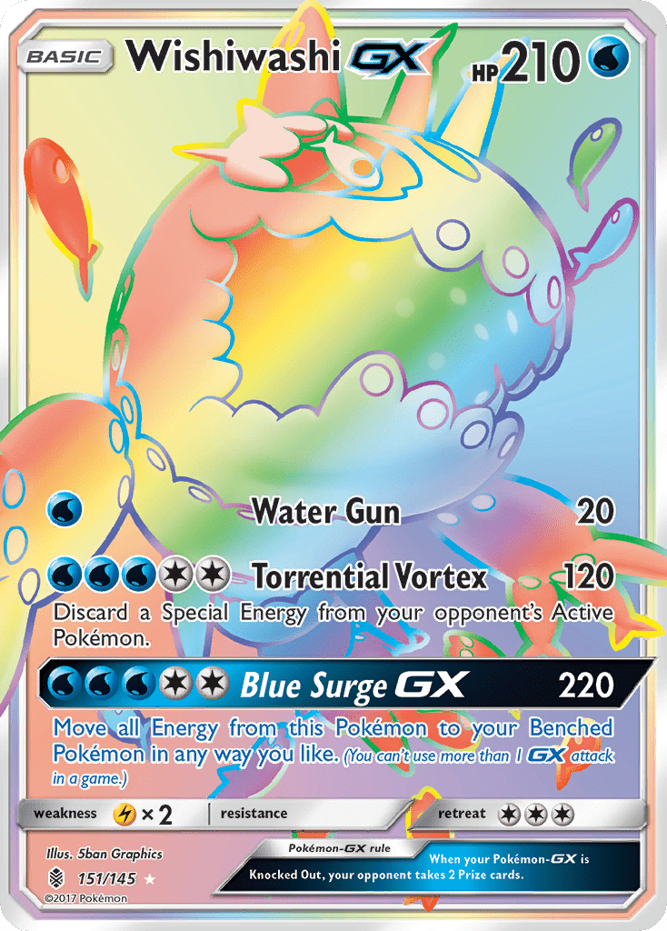 Wishiwashi GX (151/145) [Sun & Moon: Guardians Rising] Pokemon Single Pokémon  | Multizone: Comics And Games
