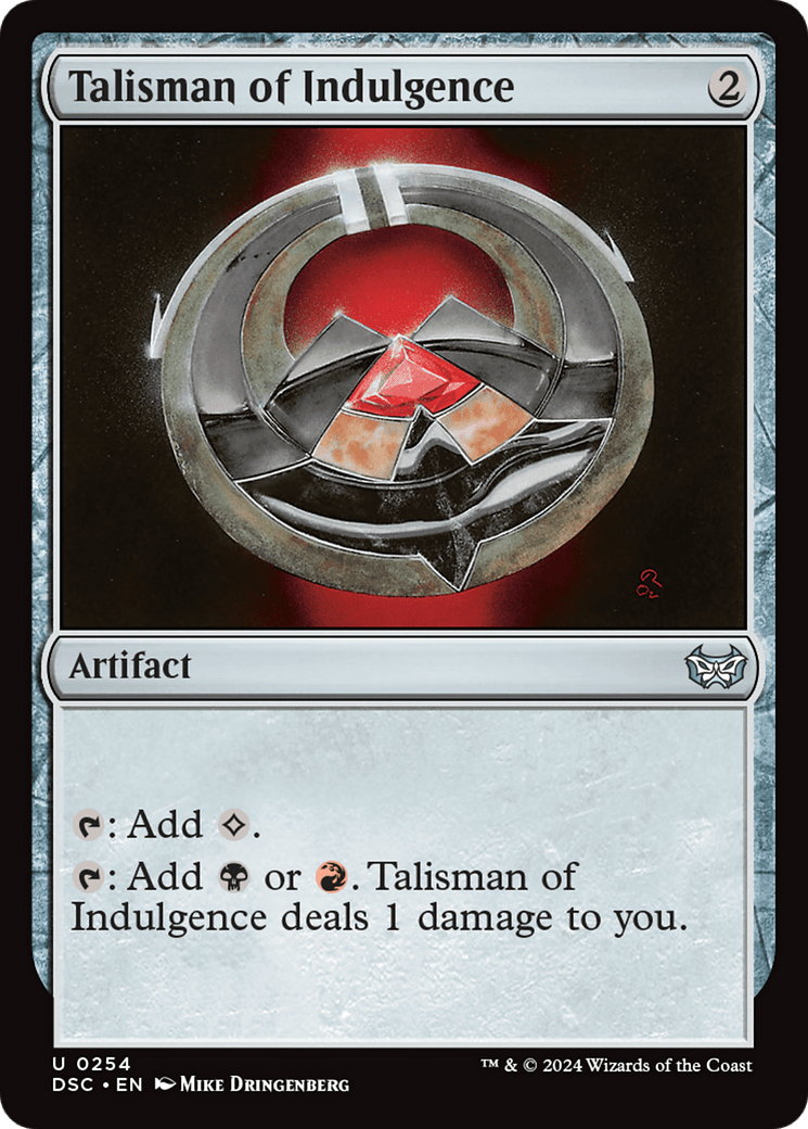 Talisman of Indulgence [Duskmourn: House of Horror Commander] MTG Single Magic: The Gathering  | Multizone: Comics And Games