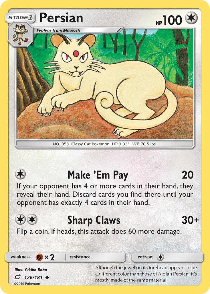 Persian (126/181) [Sun & Moon: Team Up] Pokemon Single Pokémon  | Multizone: Comics And Games