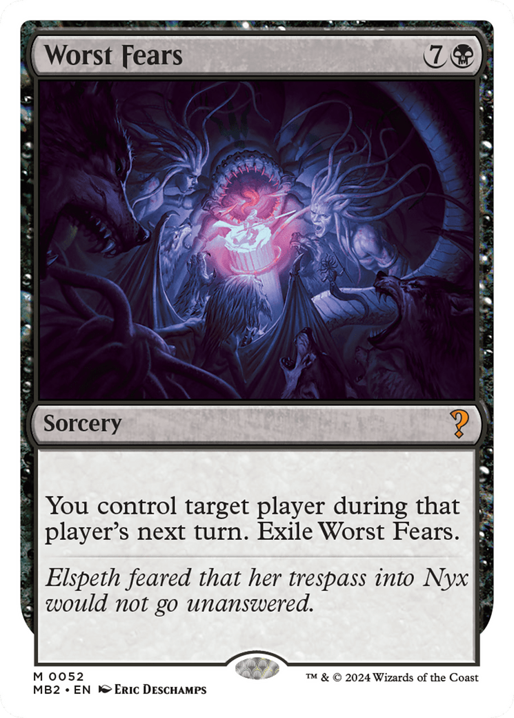 Worst Fears (White Border) [Mystery Booster 2] MTG Single Magic: The Gathering  | Multizone: Comics And Games
