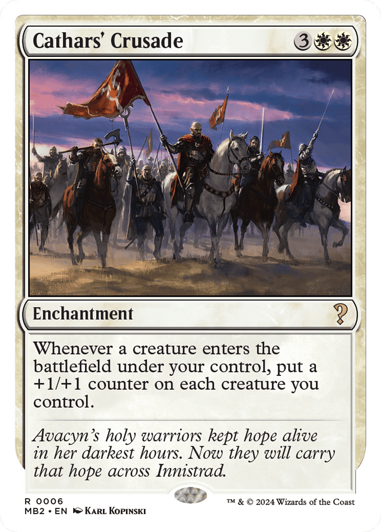 Cathars' Crusade (White Border) [Mystery Booster 2] MTG Single Magic: The Gathering  | Multizone: Comics And Games