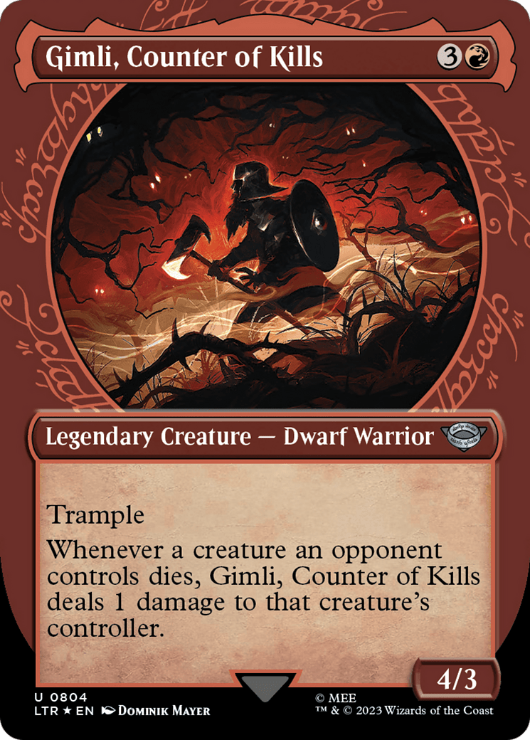 Gimli, Counter of Kills (Showcase) (Surge Foil) [The Lord of the Rings: Tales of Middle-Earth] MTG Single Magic: The Gathering  | Multizone: Comics And Games