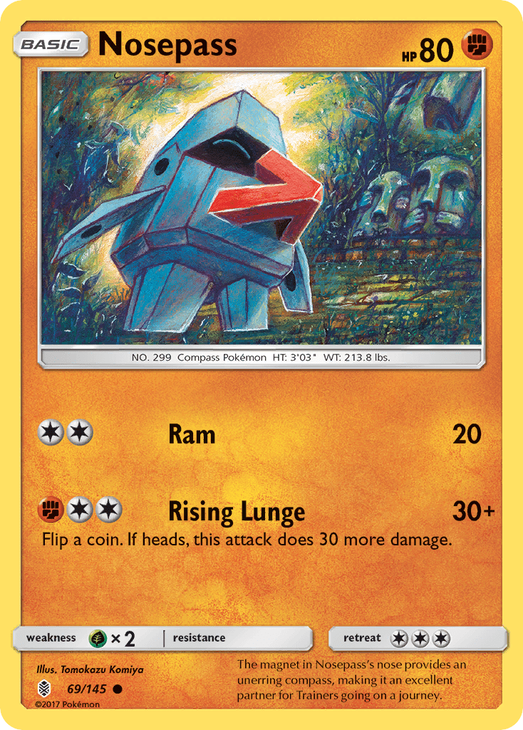 Nosepass (69/145) [Sun & Moon: Guardians Rising] Pokemon Single Pokémon  | Multizone: Comics And Games
