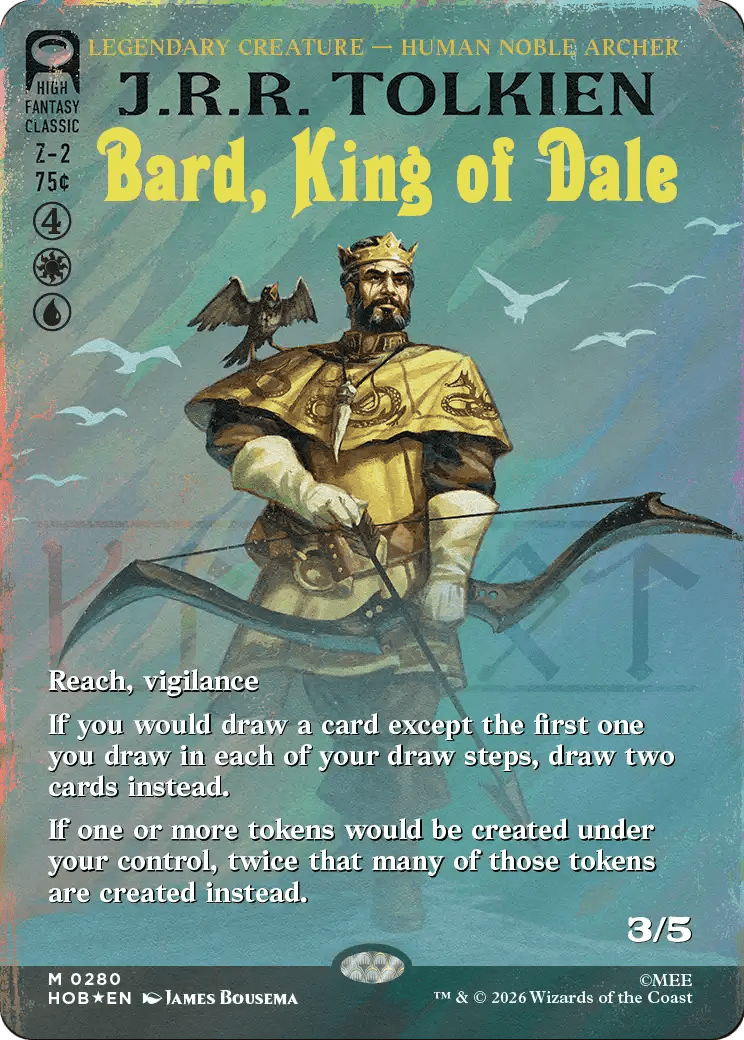 Bard, King of Dale (Borderless) (Surge Foil) [The Hobbit] MTG Single Magic: The Gathering  | Multizone: Comics And Games