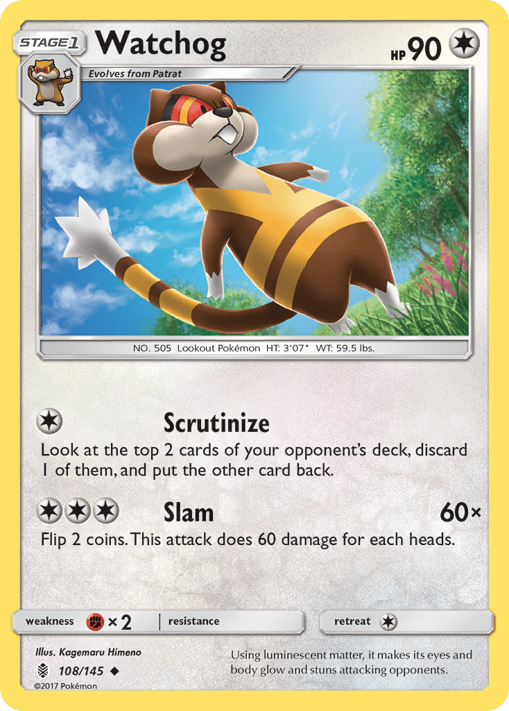 Watchog (108/145) [Sun & Moon: Guardians Rising] Pokemon Single Pokémon  | Multizone: Comics And Games