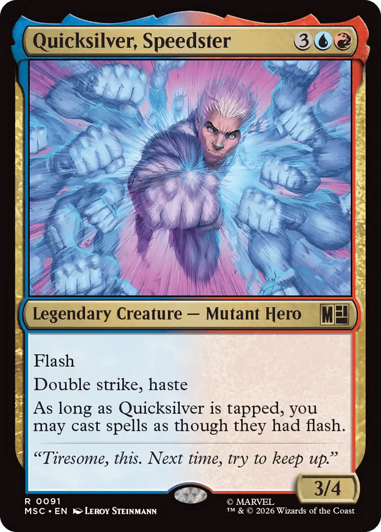 Quicksilver, Speedster (Surge Foil) [Marvel Super Heroes Commander] MTG Single Magic: The Gathering  | Multizone: Comics And Games
