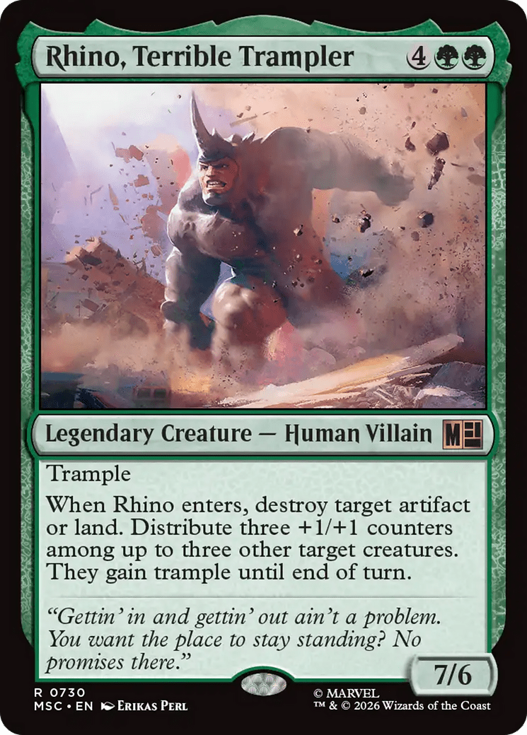 Rhino, Terrible Trampler [Marvel Super Heroes Commander] MTG Single Magic: The Gathering  | Multizone: Comics And Games