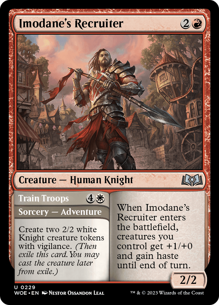 Imodane's Recruiter // Train Troops [Wilds of Eldraine] MTG Single Magic: The Gathering  | Multizone: Comics And Games