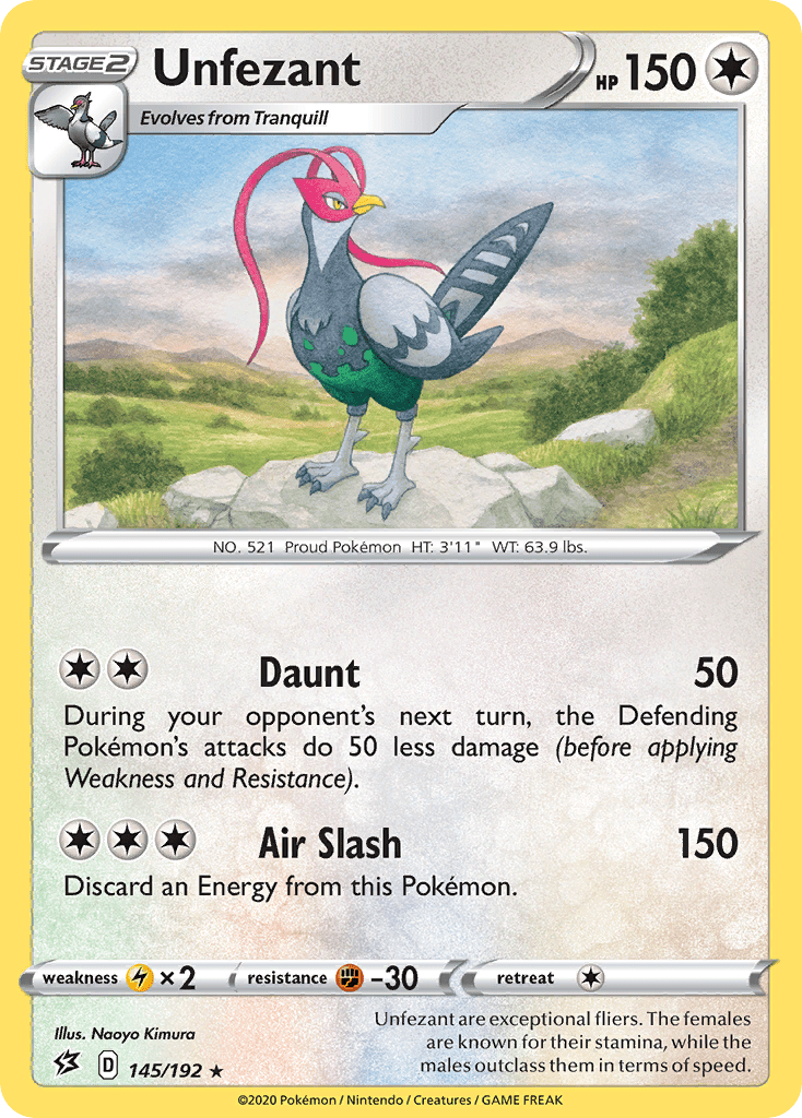 Unfezant (145/192) [Sword & Shield: Rebel Clash] Pokemon Single Pokémon  | Multizone: Comics And Games