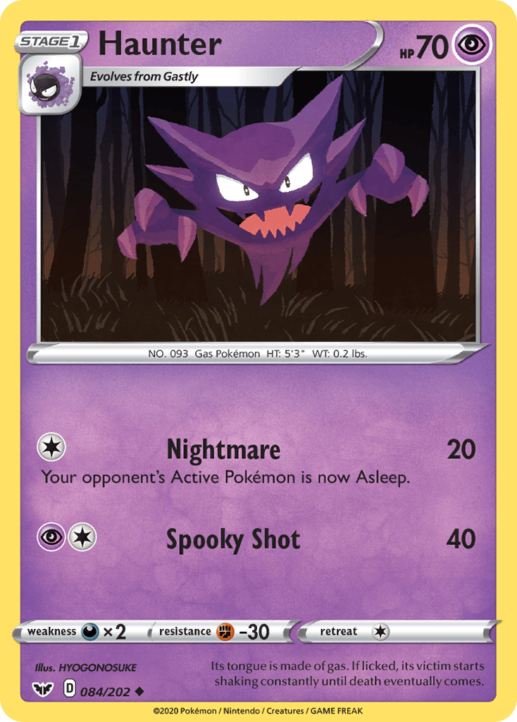 Haunter (084/202) [Sword & Shield: Base Set] Pokemon Single Pokémon  | Multizone: Comics And Games