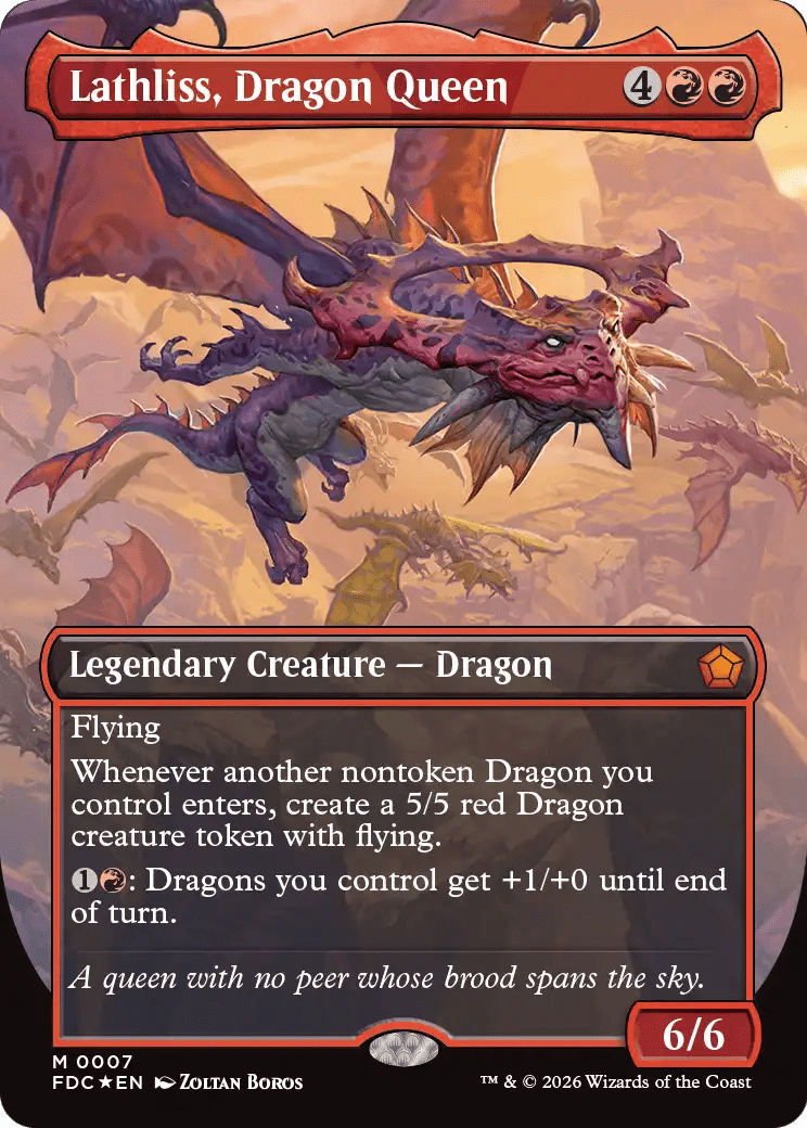Lathliss, Dragon Queen (Borderless) [Foundations Commander] MTG Single Magic: The Gathering  | Multizone: Comics And Games