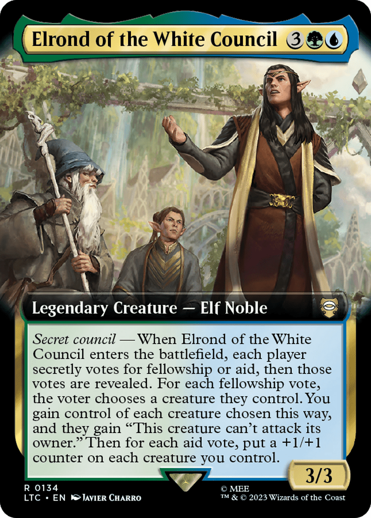 Elrond of the White Council (Extended Art) [The Lord of the Rings: Tales of Middle-Earth Commander] MTG Single Magic: The Gathering  | Multizone: Comics And Games