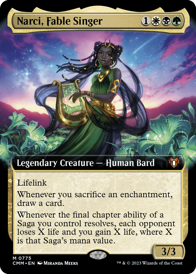 Narci, Fable Singer (Extended Art) [Commander Masters] MTG Single Magic: The Gathering  | Multizone: Comics And Games
