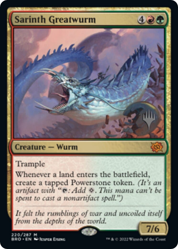 Sarinth Greatwurm (Promo Pack) [The Brothers' War Promos] MTG Single Magic: The Gathering  | Multizone: Comics And Games