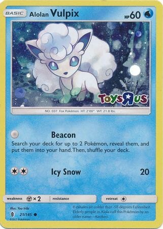 Alolan Vulpix (21/145) (Toys R Us Promo) [Sun & Moon: Guardians Rising] Pokemon Single Pokémon  | Multizone: Comics And Games