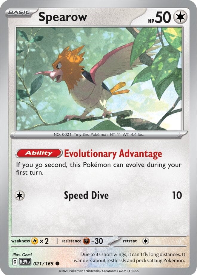 Spearow (021/165) [Scarlet & Violet 151] Pokemon Single Pokémon  | Multizone: Comics And Games