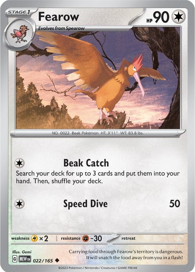 Fearow (022/165) [Scarlet & Violet 151] Pokemon Single Pokémon  | Multizone: Comics And Games
