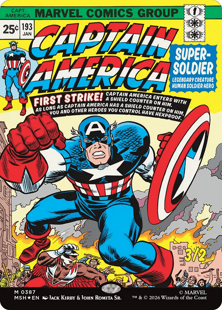 Captain America, Super-Soldier (Borderless) [Marvel Super Heroes] MTG Single Magic: The Gathering  | Multizone: Comics And Games