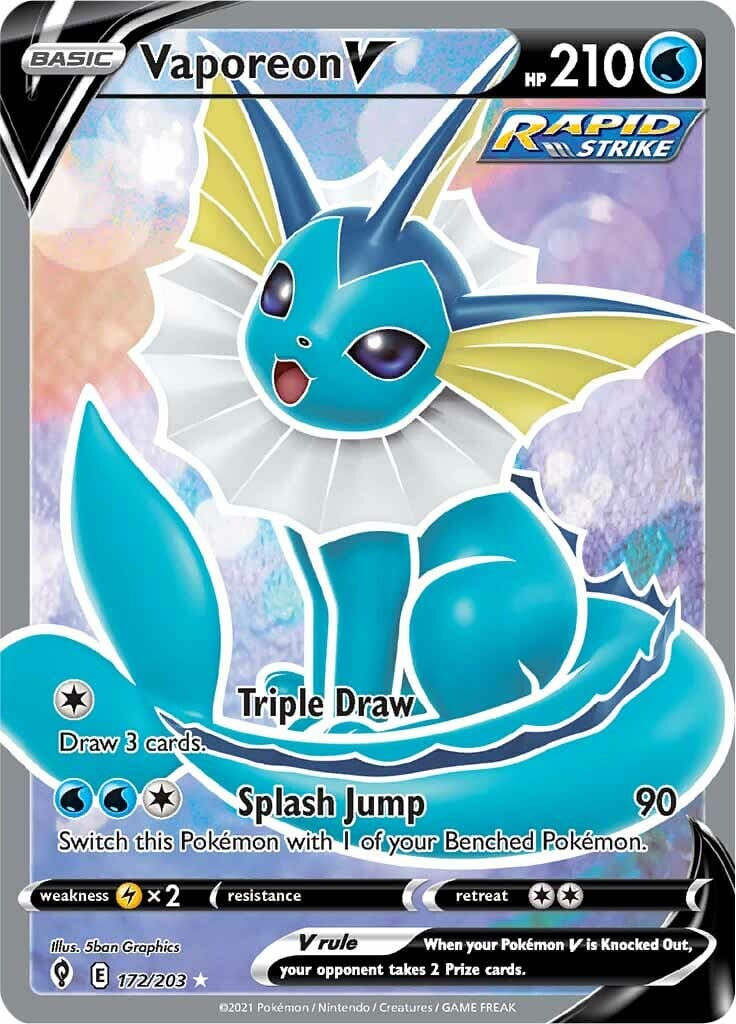 Vaporeon V (172/203) [Sword & Shield: Evolving Skies] Pokemon Single Pokémon  | Multizone: Comics And Games