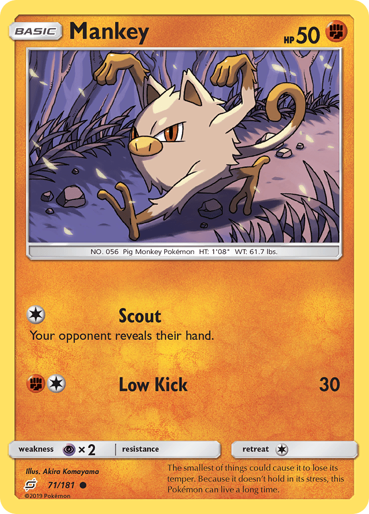 Mankey (71/181) [Sun & Moon: Team Up] Pokemon Single Pokémon  | Multizone: Comics And Games