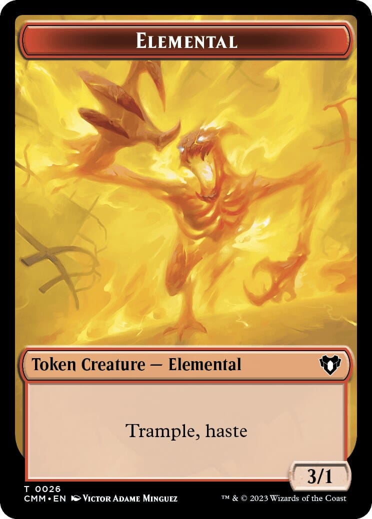 Elemental (0026) // Construct (0042) Double-Sided Token [Commander Masters Tokens] MTG Single Magic: The Gathering  | Multizone: Comics And Games