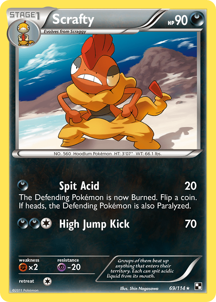 Scrafty (69/114) [Black & White: Base Set] Pokemon Single Pokémon  | Multizone: Comics And Games