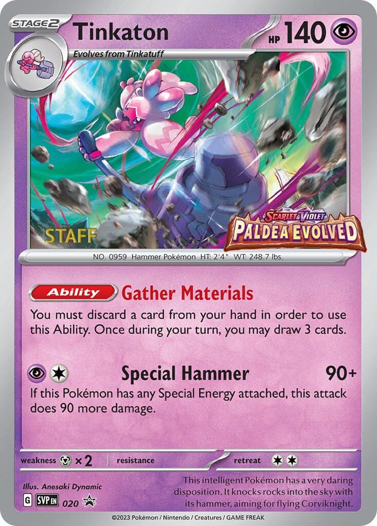 Tinkaton (020) (Staff Promo) [Scarlet & Violet: Black Star Promos] Pokemon Single Pokémon  | Multizone: Comics And Games