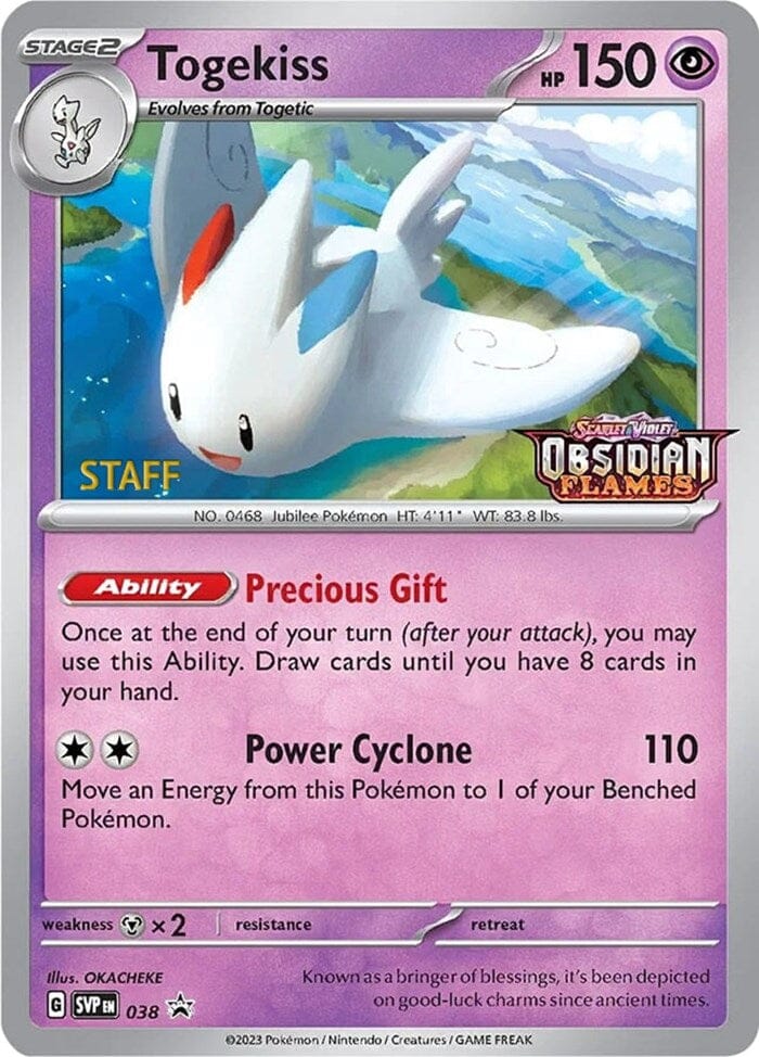 Togekiss (038) (Stamped) (Staff) [Scarlet & Violet: Black Star Promos] Pokemon Single Pokémon  | Multizone: Comics And Games