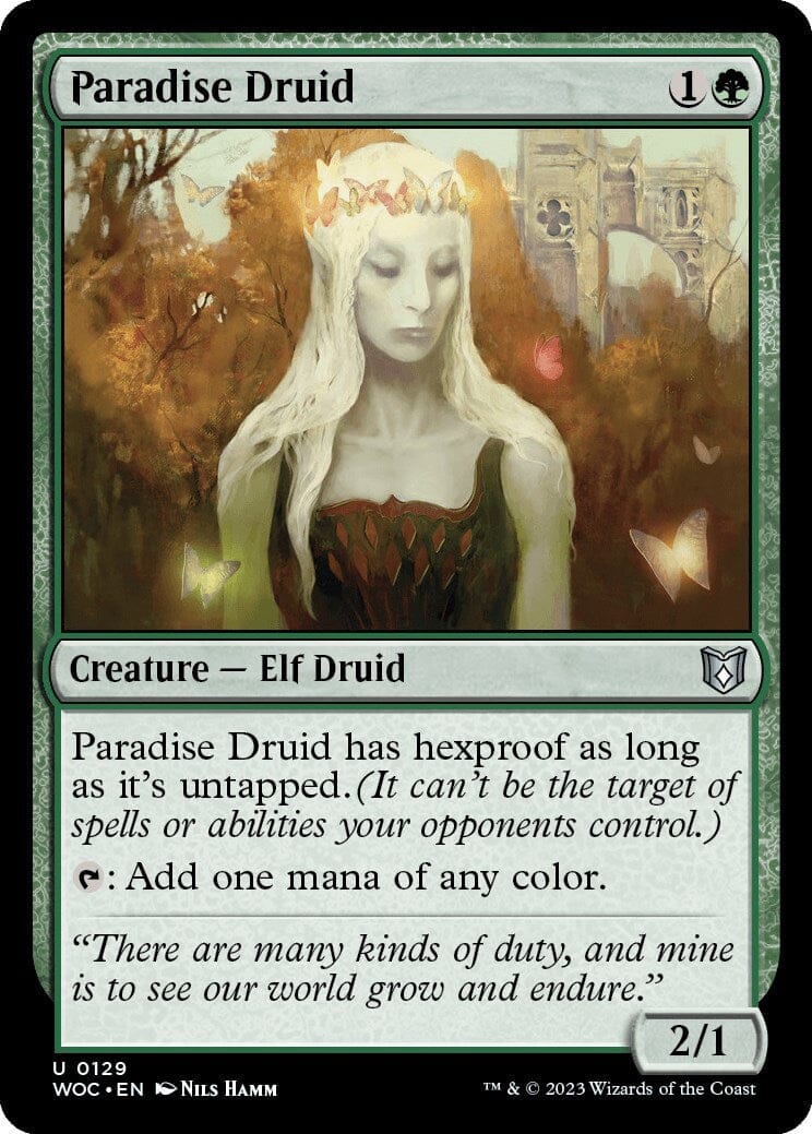 Paradise Druid [Wilds of Eldraine Commander] MTG Single Magic: The Gathering  | Multizone: Comics And Games