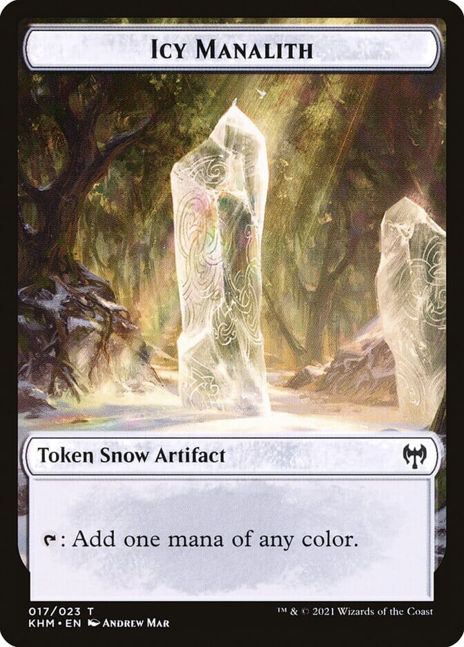 Elf Warrior // Icy Manalith Double-Sided Token [Kaldheim Tokens] MTG Single Magic: The Gathering  | Multizone: Comics And Games