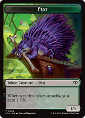 Professor Dellian Fel // Pest (0008) Double-Sided Token [Secrets of Strixhaven Tokens] MTG Single Magic: The Gathering  | Multizone: Comics And Games