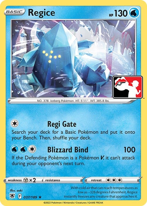 Regice (037/189) [Prize Pack Series Three] Pokemon Single Pokémon  | Multizone: Comics And Games