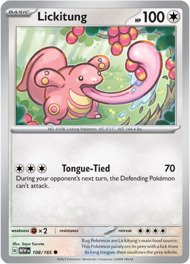 Lickitung (108/165) [Scarlet & Violet 151] Pokemon Single Pokémon  | Multizone: Comics And Games