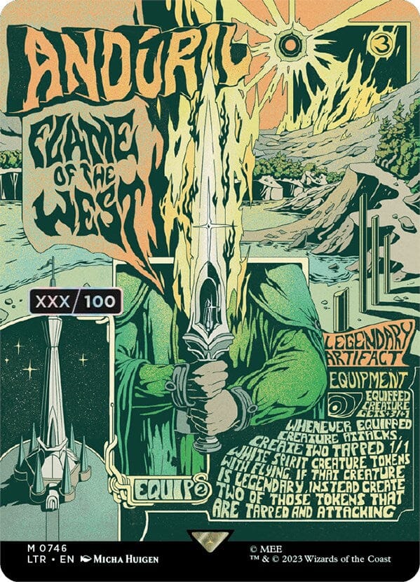 Anduril, Flame of the West (Borderless Poster) (Serialized) [The Lord of the Rings: Tales of Middle-Earth] MTG Single Magic: The Gathering  | Multizone: Comics And Games