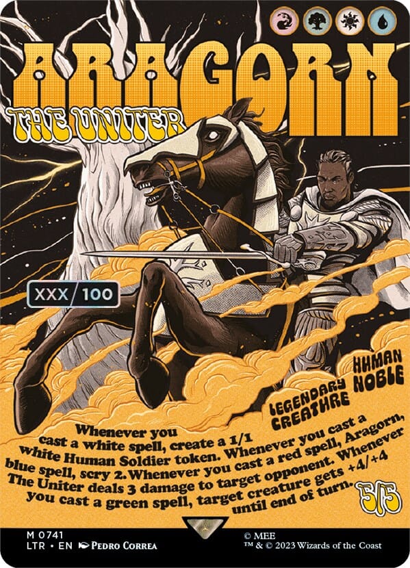 Aragorn, the Uniter (Borderless Poster) (Serialized) [The Lord of the Rings: Tales of Middle-Earth] MTG Single Magic: The Gathering  | Multizone: Comics And Games