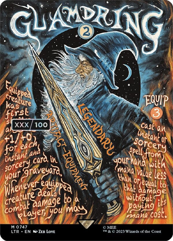 Glamdring (Borderless Poster) (Serialized) [The Lord of the Rings: Tales of Middle-Earth] MTG Single Magic: The Gathering  | Multizone: Comics And Games