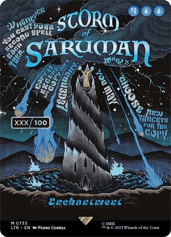 Storm of Saruman (Borderless Poster) (Serialized) [The Lord of the Rings: Tales of Middle-Earth] MTG Single Magic: The Gathering  | Multizone: Comics And Games