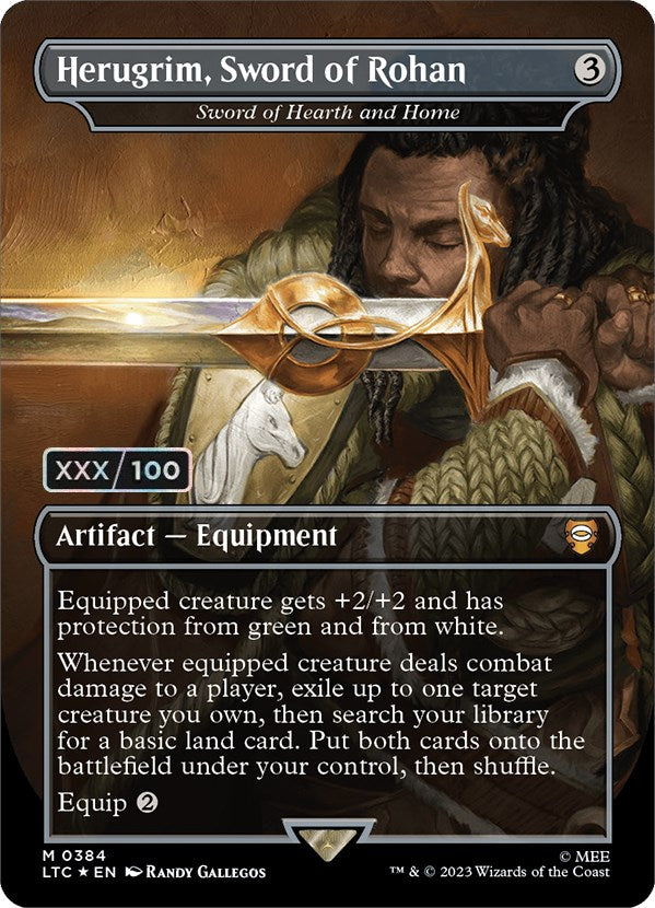 Herugrim, Sword of Rohan - Sword of Hearth and Home (Borderless) (Serialized) [The Lord of the Rings: Tales of Middle-Earth Commander] | Multizone: Comics And Games